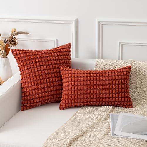 Corduroy Throw Pillow Covers (Set of 2) - From Where - 