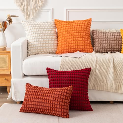 Corduroy Throw Pillow Covers (Set of 2) - From Where - 