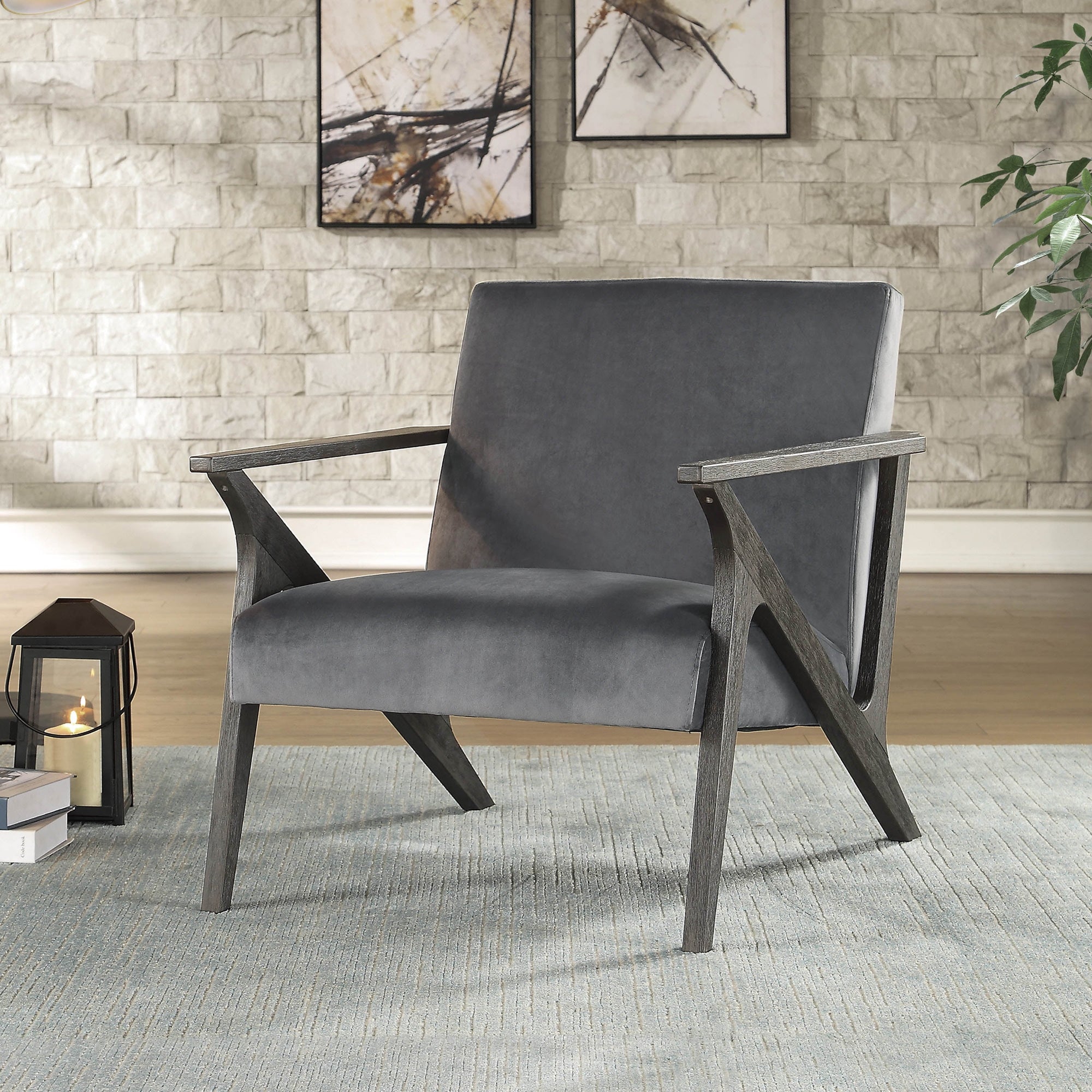 Coriana Gray Accent Chair - From Where - 