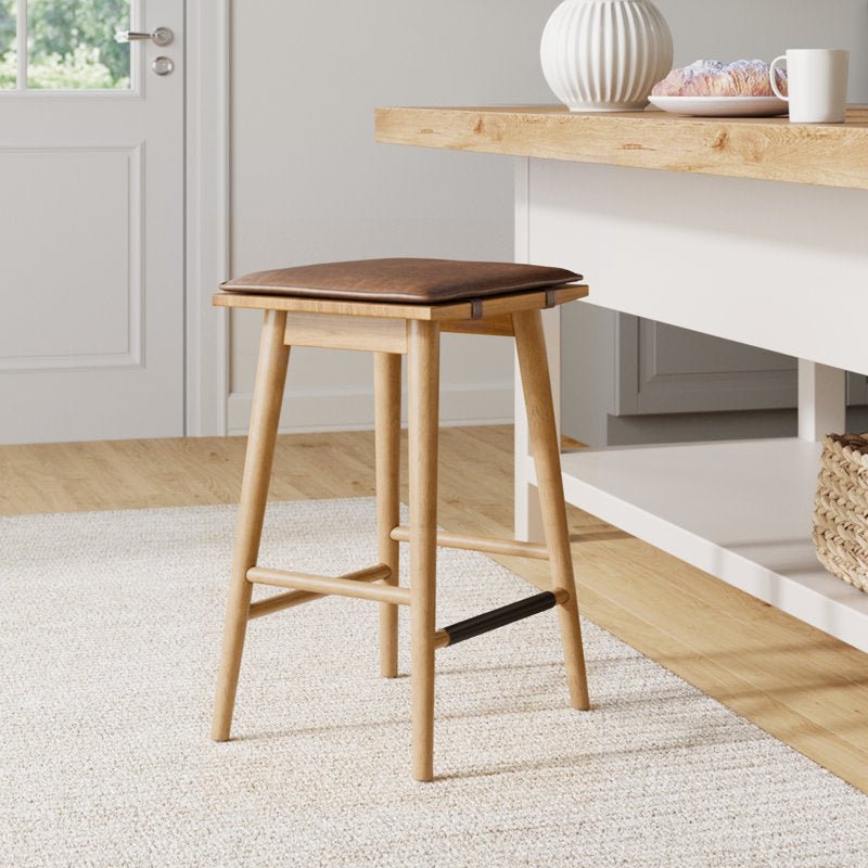 Corrigan Height Wood Barstool - From Where - 