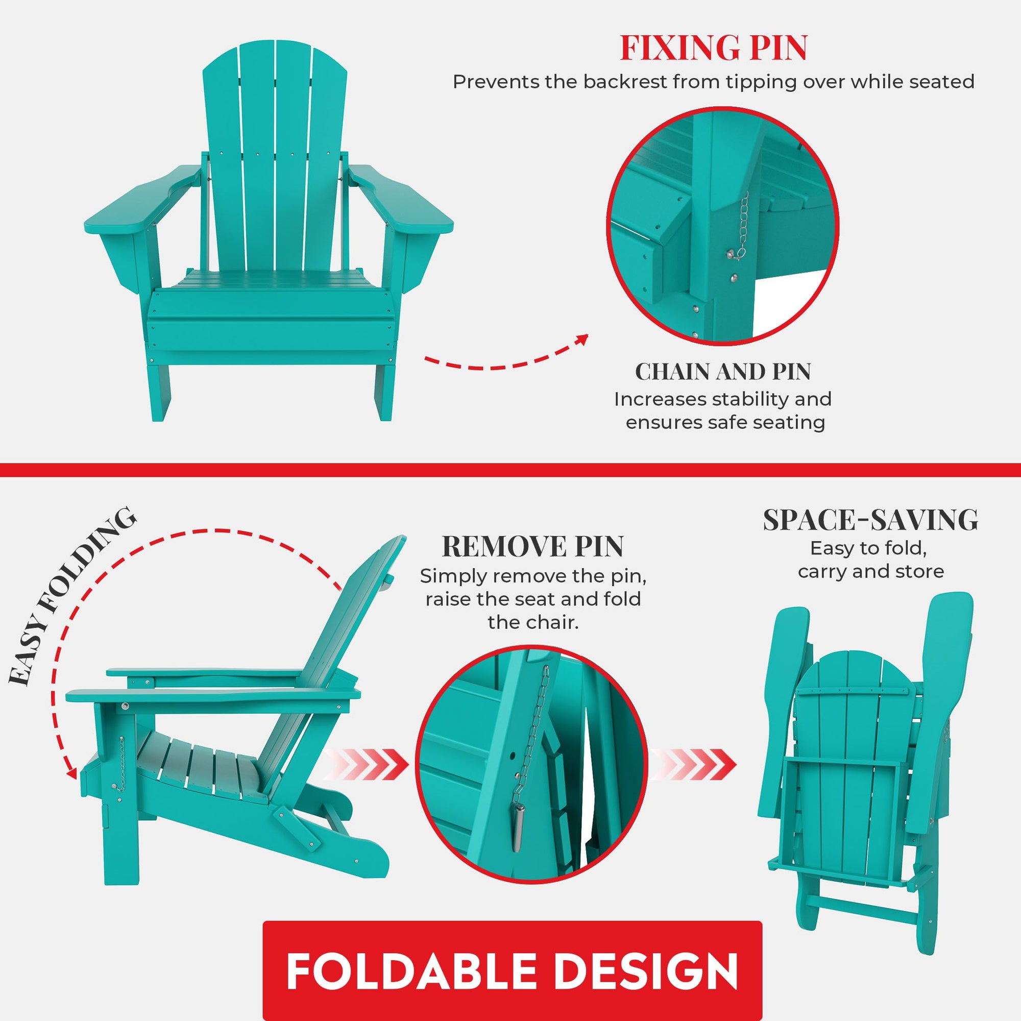 Costaelm Turquoise Adirondack Chair - From Where - 