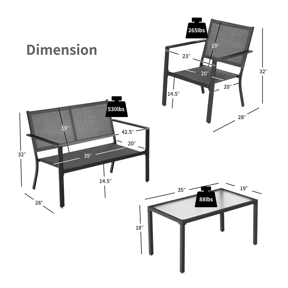 Costway 4 Pcs Patio Furniture Set - From Where - 