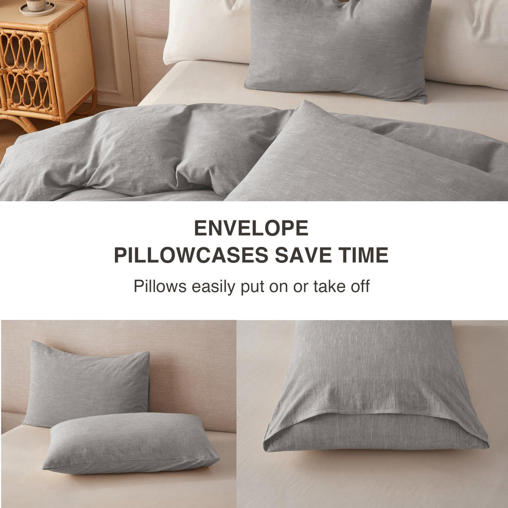 Cotton Blend Duvet Cover (Set of 3) - From Where - 