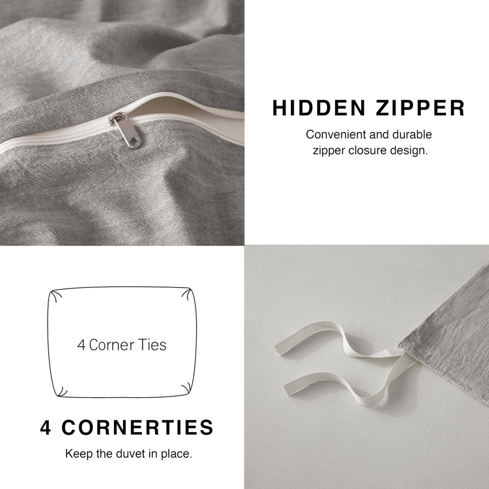 Cotton Blend Duvet Cover (Set of 3) - From Where - 