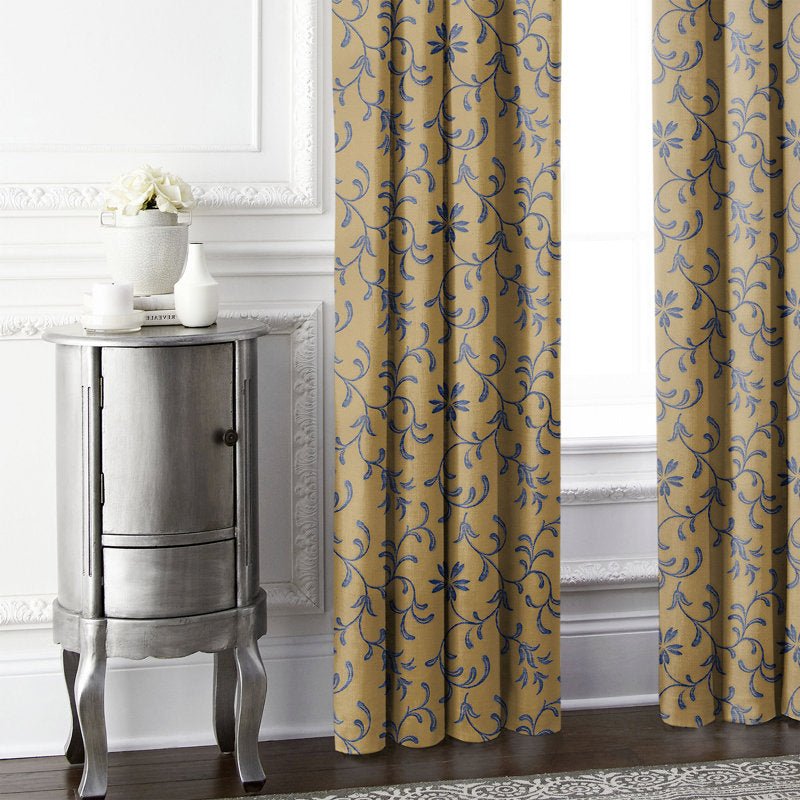 Cotton Blend Pinch Pleat Curtain - From Where - 