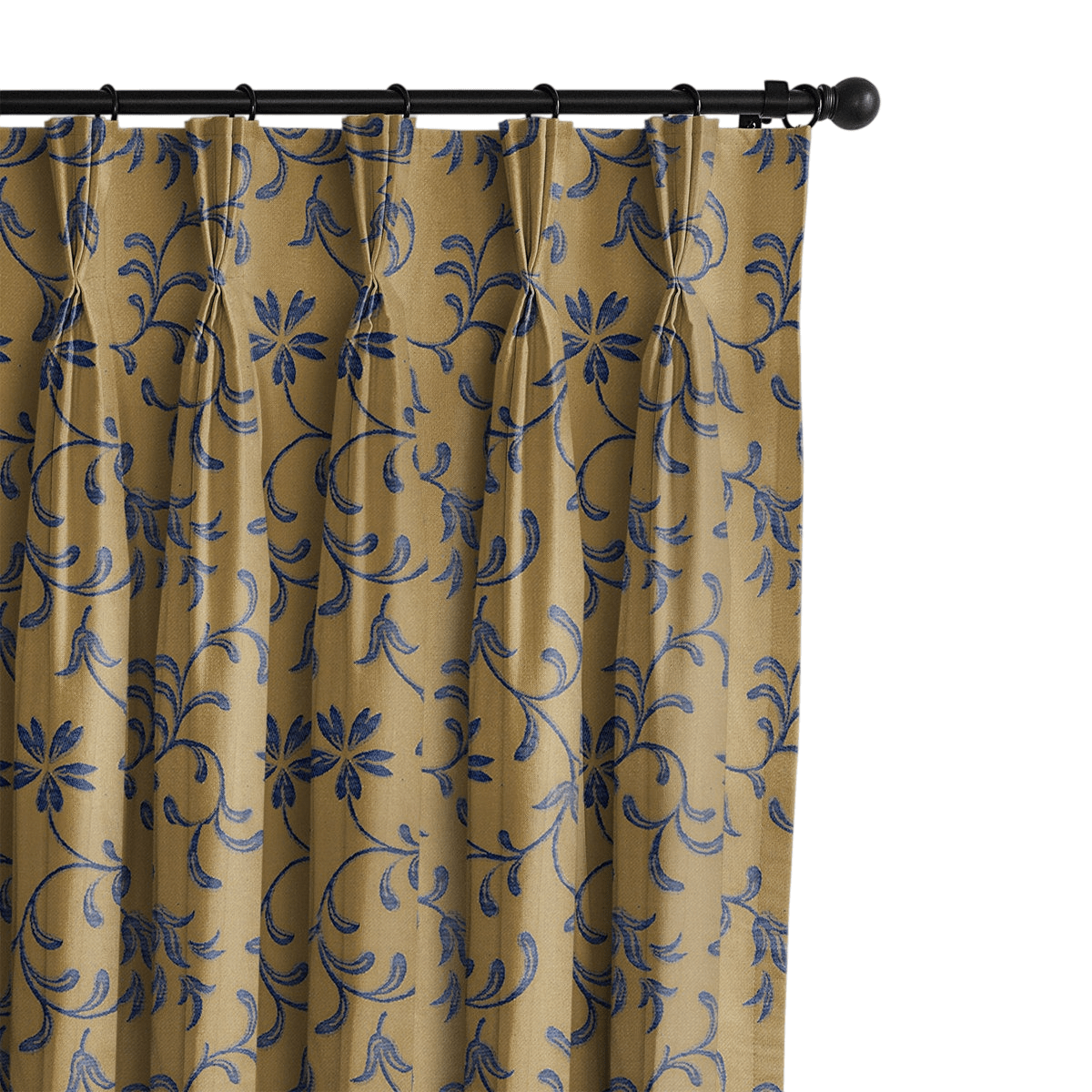 Cotton Blend Pinch Pleat Curtain - From Where - 