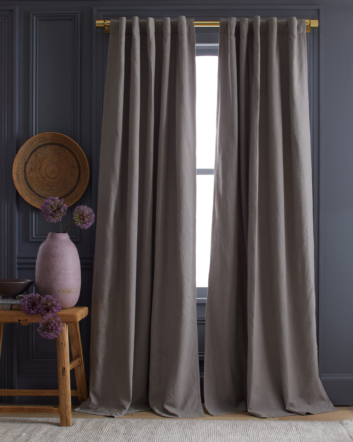 Cotton Slub Room Darkening Curtain - From Where Finds -