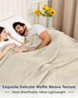 Cotton Waffle Weave Blanket King - From Where - 