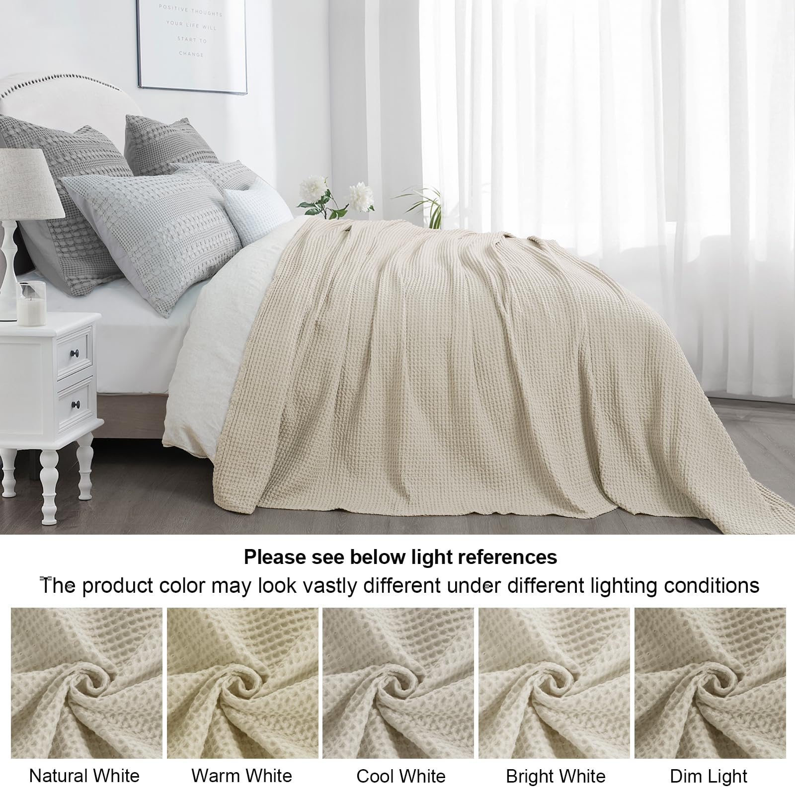 Cotton Waffle Weave Blanket King - From Where - 