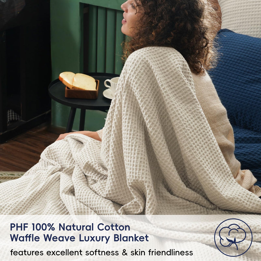 Cotton Waffle Weave Blanket King - From Where - 