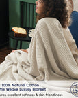Cotton Waffle Weave Blanket King - From Where - 