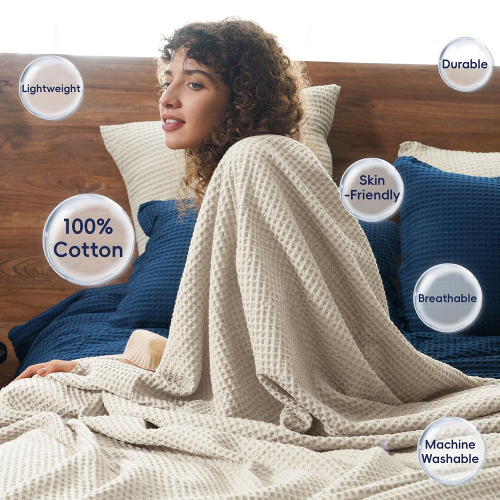 Cotton Waffle Weave Blanket King - From Where - 