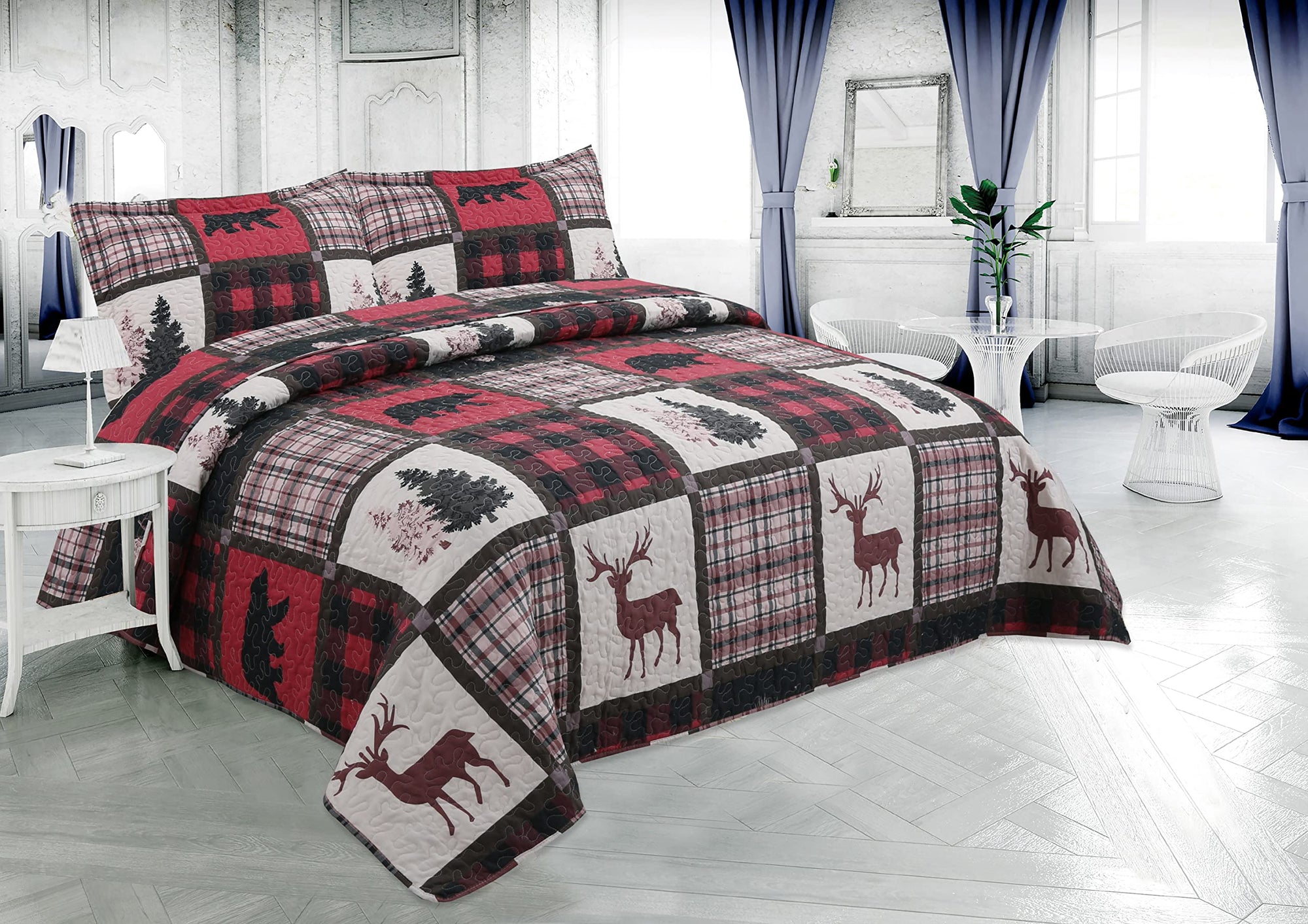 Coverlet Bedspread with 2 Quilted Shams - From Where - 