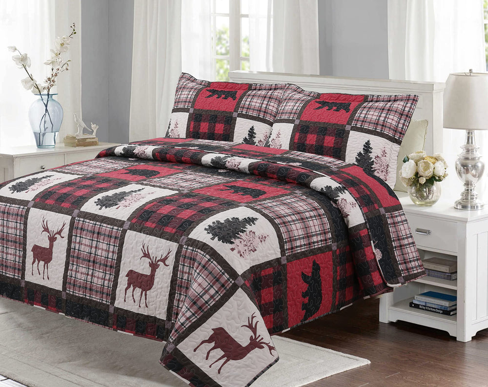 Coverlet Bedspread with 2 Quilted Shams - From Where - 