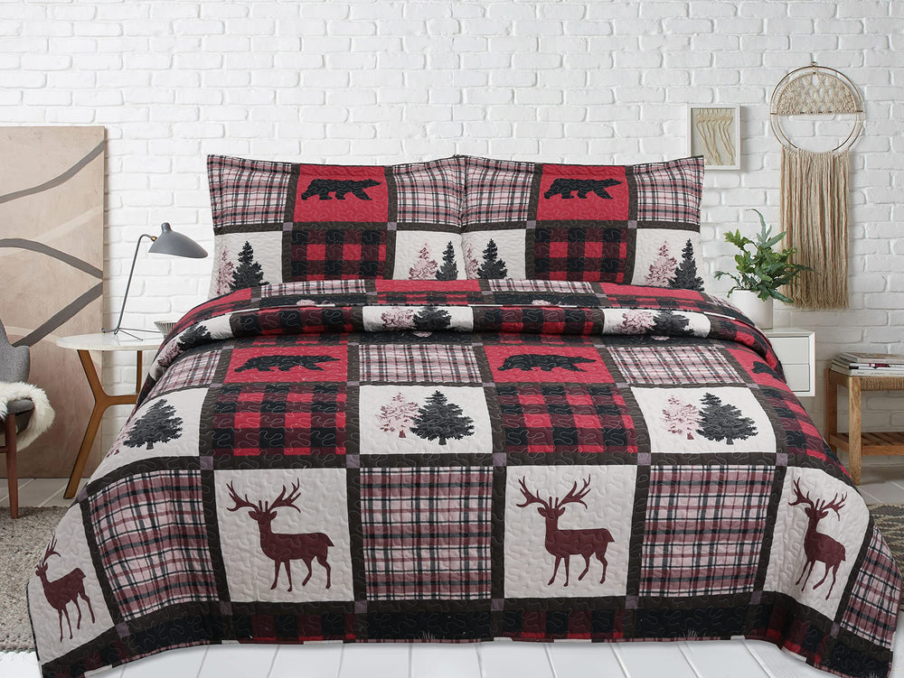 Coverlet Bedspread with 2 Quilted Shams - From Where - 