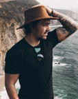 Cowboy Hat with Distressed Ruff Leather - From Where - 
