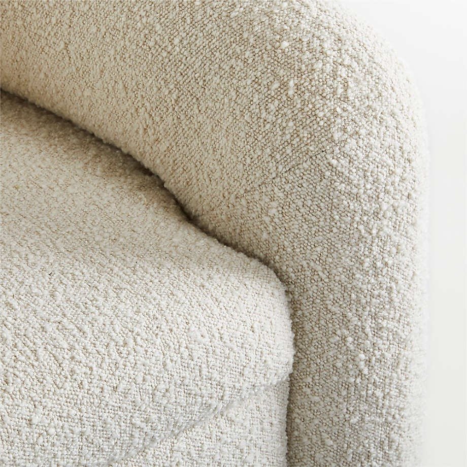 Cream Boucle Swivel Chair - From Where - 