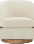 Cream Sherpa Barrel Swivel Accent Chair - From Where Finds -
