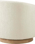 Cream Sherpa Barrel Swivel Accent Chair - From Where Finds -