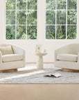 Cream Sherpa Barrel Swivel Accent Chair - From Where Finds -