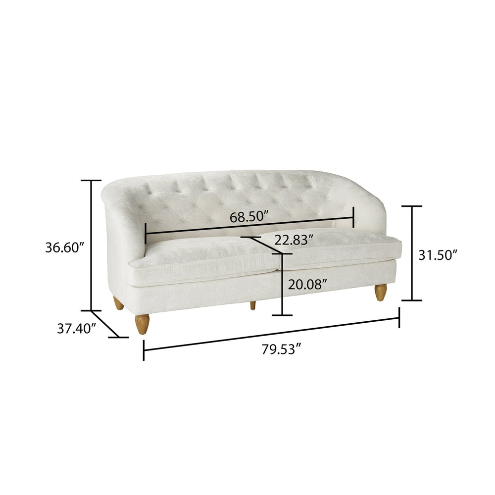 Cream Velvet Tufted Sofa - From Where -