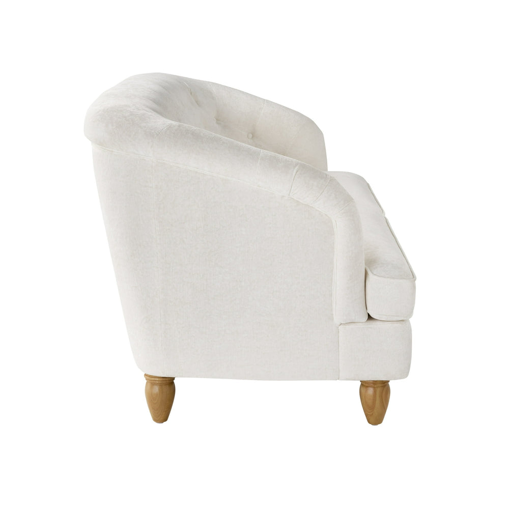 Cream Velvet Tufted Sofa - From Where -