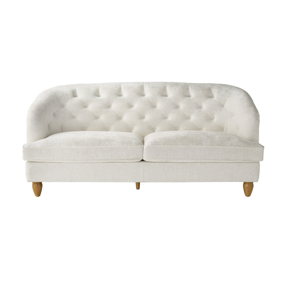 Cream Velvet Tufted Sofa - From Where -