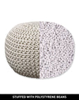 Crochet Ivory Pouf - From Where - 