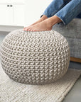 Crochet Ivory Pouf - From Where - 