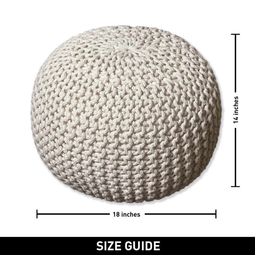 Crochet Ivory Pouf - From Where - 