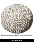 Crochet Ivory Pouf - From Where - 