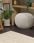Crochet Ivory Pouf - From Where - 