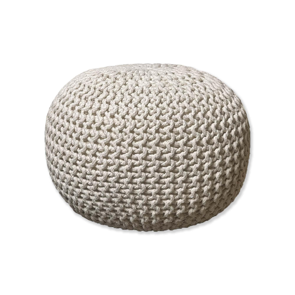 Crochet Ivory Pouf - From Where - 