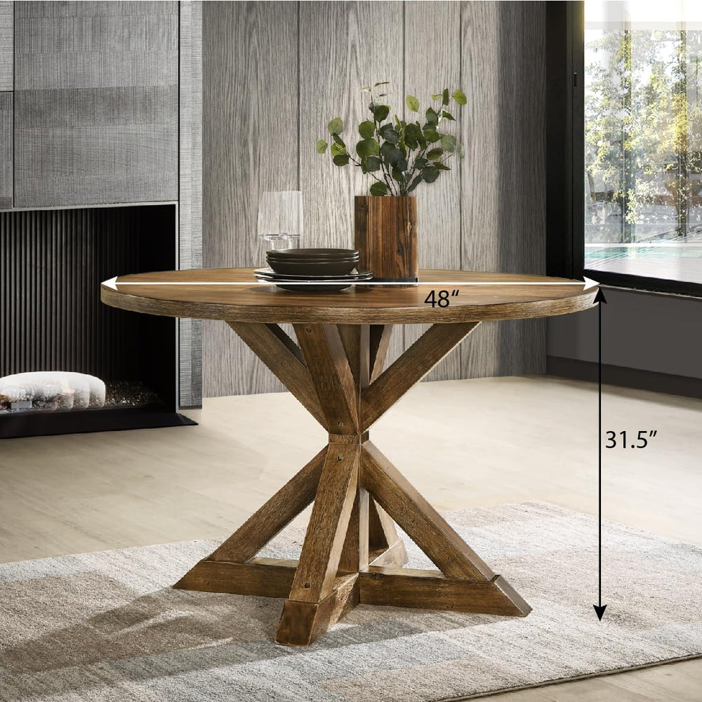 Cross - Buck Base Dining Table - From Where - 