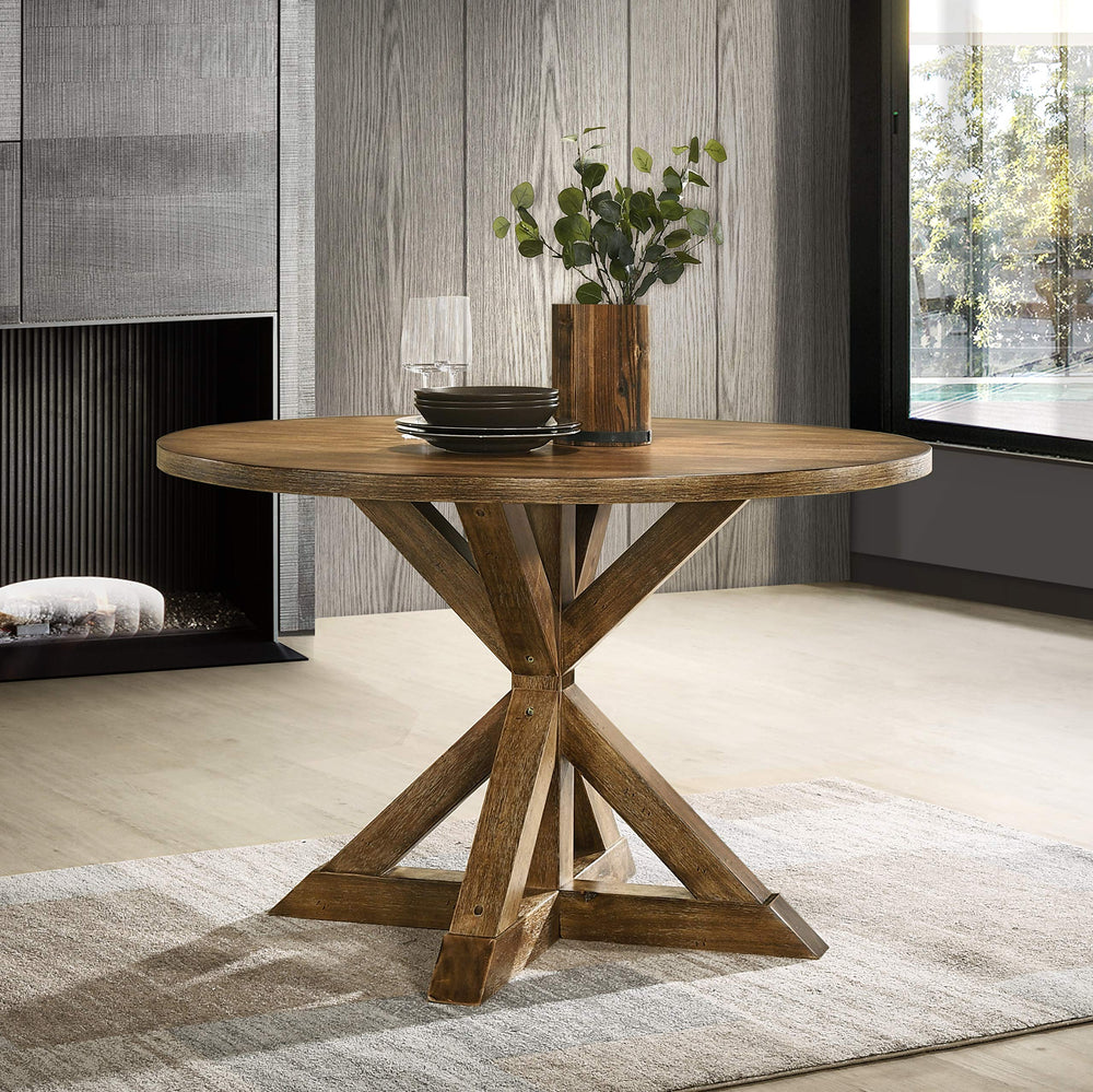 Cross - Buck Base Dining Table - From Where - 