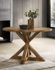 Cross - Buck Base Dining Table - From Where - 