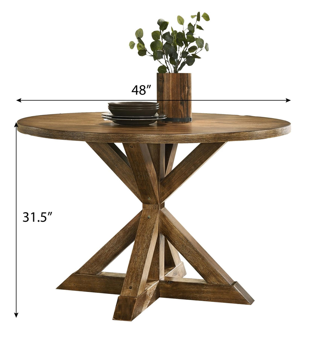 Cross - Buck Base Dining Table - From Where - 