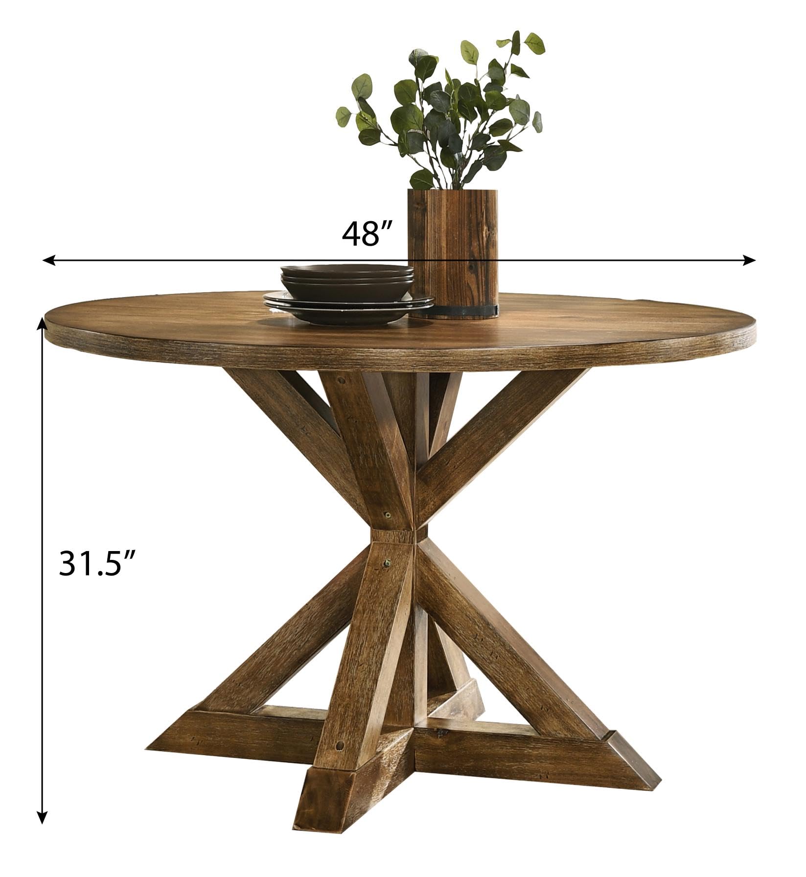 Cross - Buck Base Dining Table - From Where - 