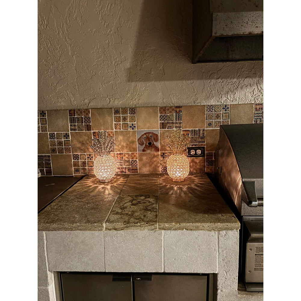 Crystal Gold Pineapple Figurines - From Where - 