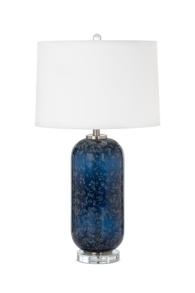 Crystal Table Lamp with White Drum Shade - From Where - 