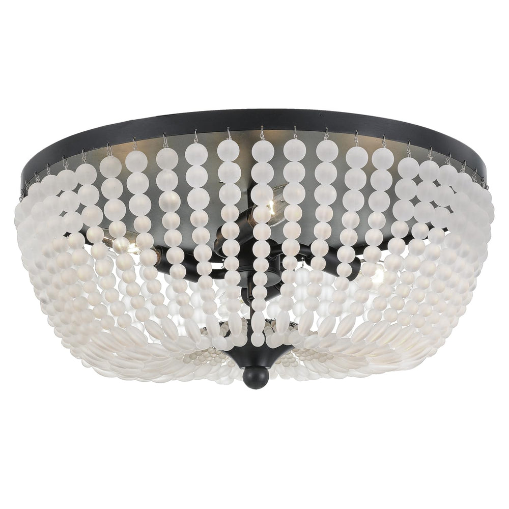 Crystorama Rylee 4 Light Matte Black Flush Mount - From Where - 