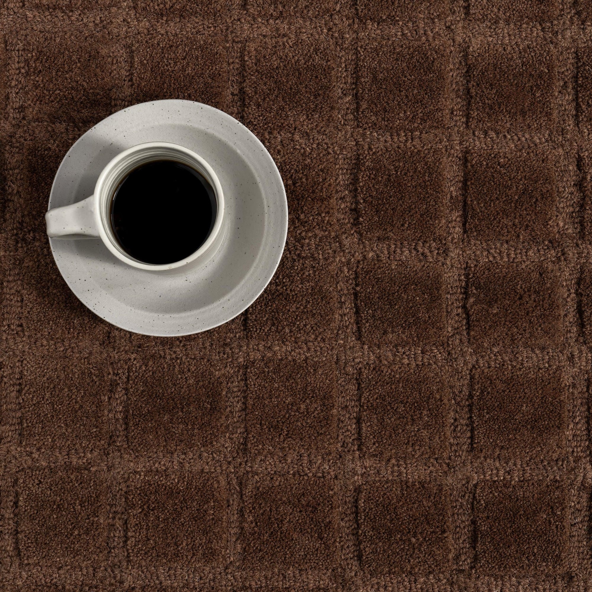 Fritz Checked Wool Rug | Brown