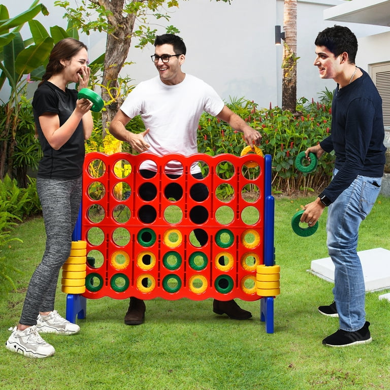 Costway Jumbo 4-to-Score 4 in A Row Giant Game Set Kids Adults Family Fun Red+Blue
