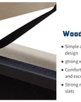 Queen Size Bed Frame, Platform Bed Frame with Upholstered Headboard, Modern Deluxe Wingback, Wood Slat Support, Mattress Foundation