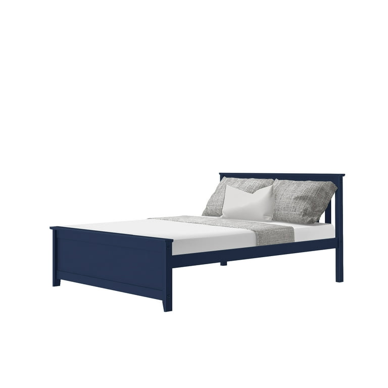 Carousel Full Size Bed Frame, Classic Solid Wood Platform Bed with Headboard