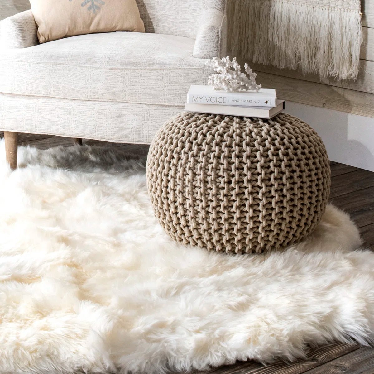 Dadash Upholstered Pouf - From Where - 