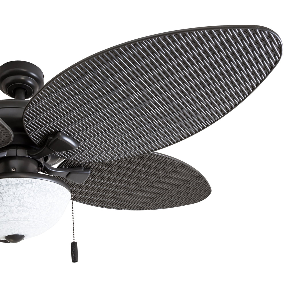 Prominence Home Inland Breeze 52" Bronze Indoor/Outdoor Ceiling Fan with 5 Blades, Bowl Light Kit, Pull Chains &amp; Reverse Airflow