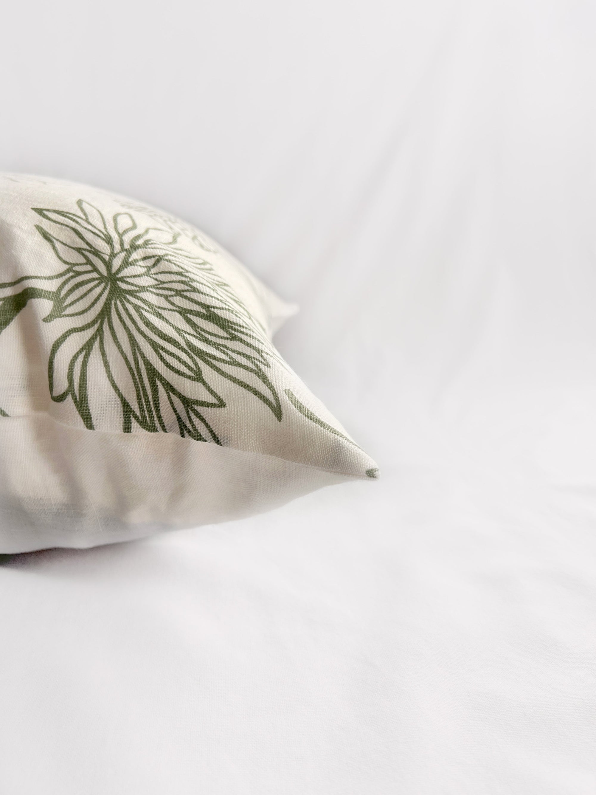 Dahlia - Pure Linen Throw Pillow Cover - From Where Finds - 