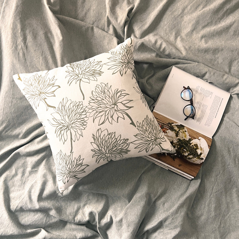Dahlia - Pure Linen Throw Pillow Cover - From Where Finds - 