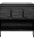 Dale Black Wooden Nightstand - From Where - 